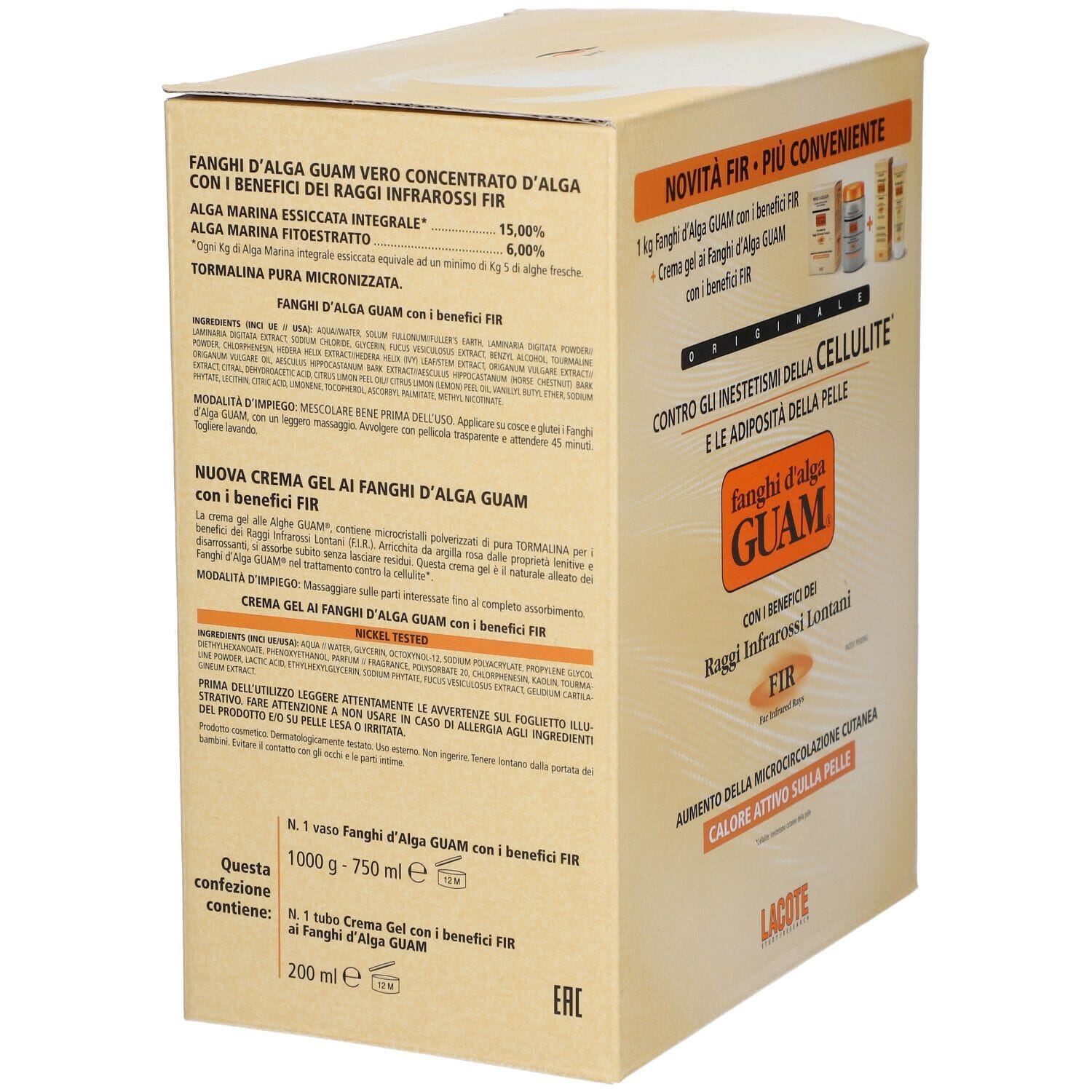 GUAM FIR FANGHI D'ALGA CONFEZIONE CONVENIENZA CON FANGHI D'ALGA GUAM FIR 1 KG + GUAM CREMA GEL FIR 200 ML
