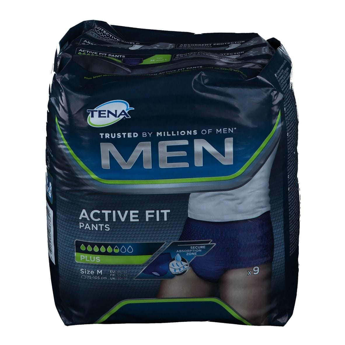 PULL UP UOMO TENA MEN PANTS ACTIVE FIT M 9 PEZZI