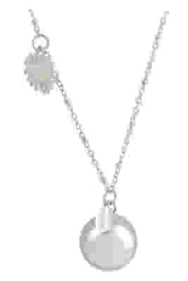 ARGENTOE' COLLANA CON CAMPANELLO CHIAMA ANGELI BOLA MESSICANA RODIATA CON SOLE 100 CM