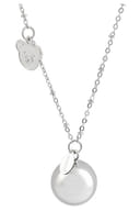 ARGENTOE' COLLANA CON CAMPANELLO CHIAMA ANGELI BOLA MESSICANA RODIATA CON ORSETTO 100 CM