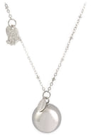 ARGENTOE' COLLANA CON CAMPANELLO CHIAMA ANGELI BOLA MESSICANA RODIATA CON ANGELO 100 CM