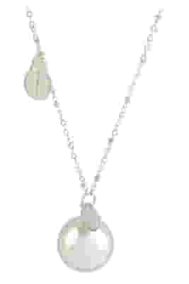 ARGENTOE' COLLANA CON CAMPANELLO CHIAMA ANGELI BOLA MESSICANA RODIATA CON COCCINELLA 100 CM