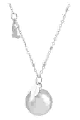 ARGENTOE' COLLANA CON CAMPANELLO CHIAMA ANGELI BOLA MESSICANA RODIATA CON LUNA 100 CM
