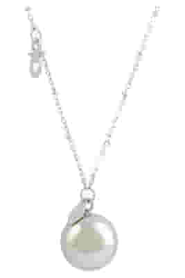 ARGENTOE' COLLANA CON CAMPANELLO CHIAMA ANGELI BOLA MESSICANA RODIATA CON CIUCCIO 100 CM