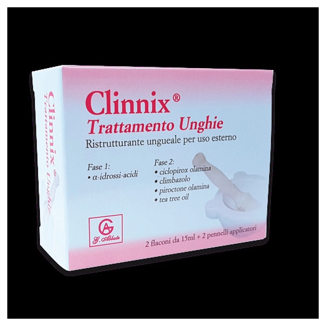 Clinnix Trattamento Unghie 2 Flaconi 15 Ml + 2 Pennelli Applicatori