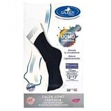 SAUBER CALZA UOMO FANTASIA Q-SKIN 70 DEN BLU POIS GIALLI TAGLIA P