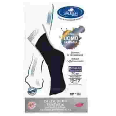SAUBER CALZA UOMO FANTASIA Q-SKIN 70 DEN BLU POIS GIALLI TAGLIA P