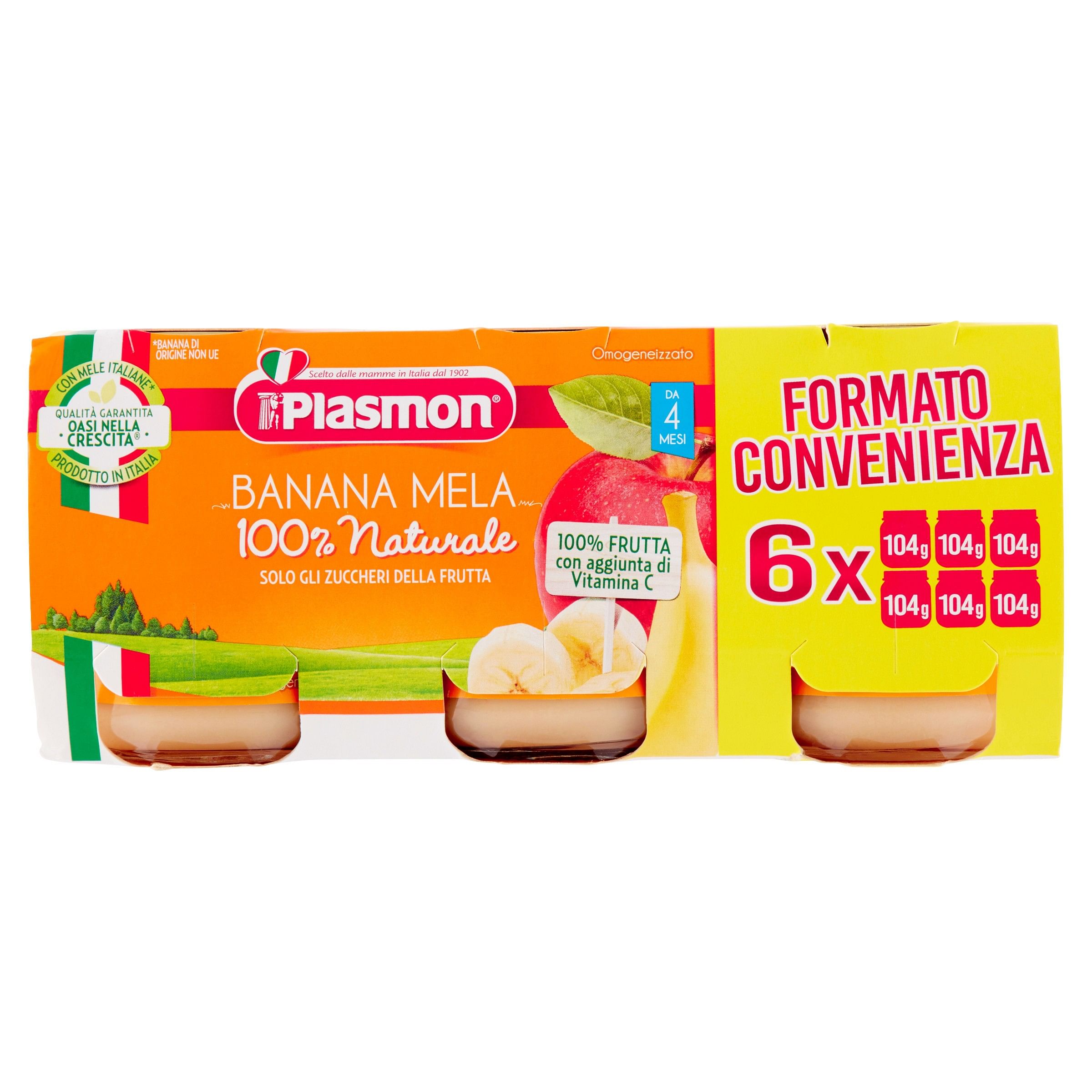 Plasmon Omogeneizzato Banana/Mela 6 X 104 G