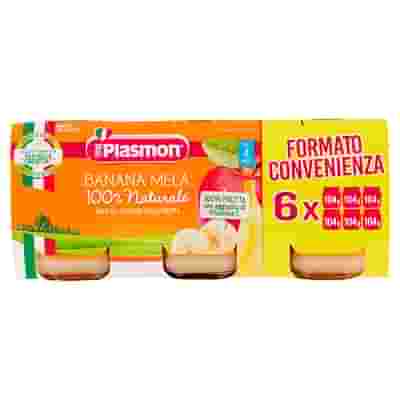 PLASMON OMOGENEIZZATO BANANA/MELA 6 X 104 G