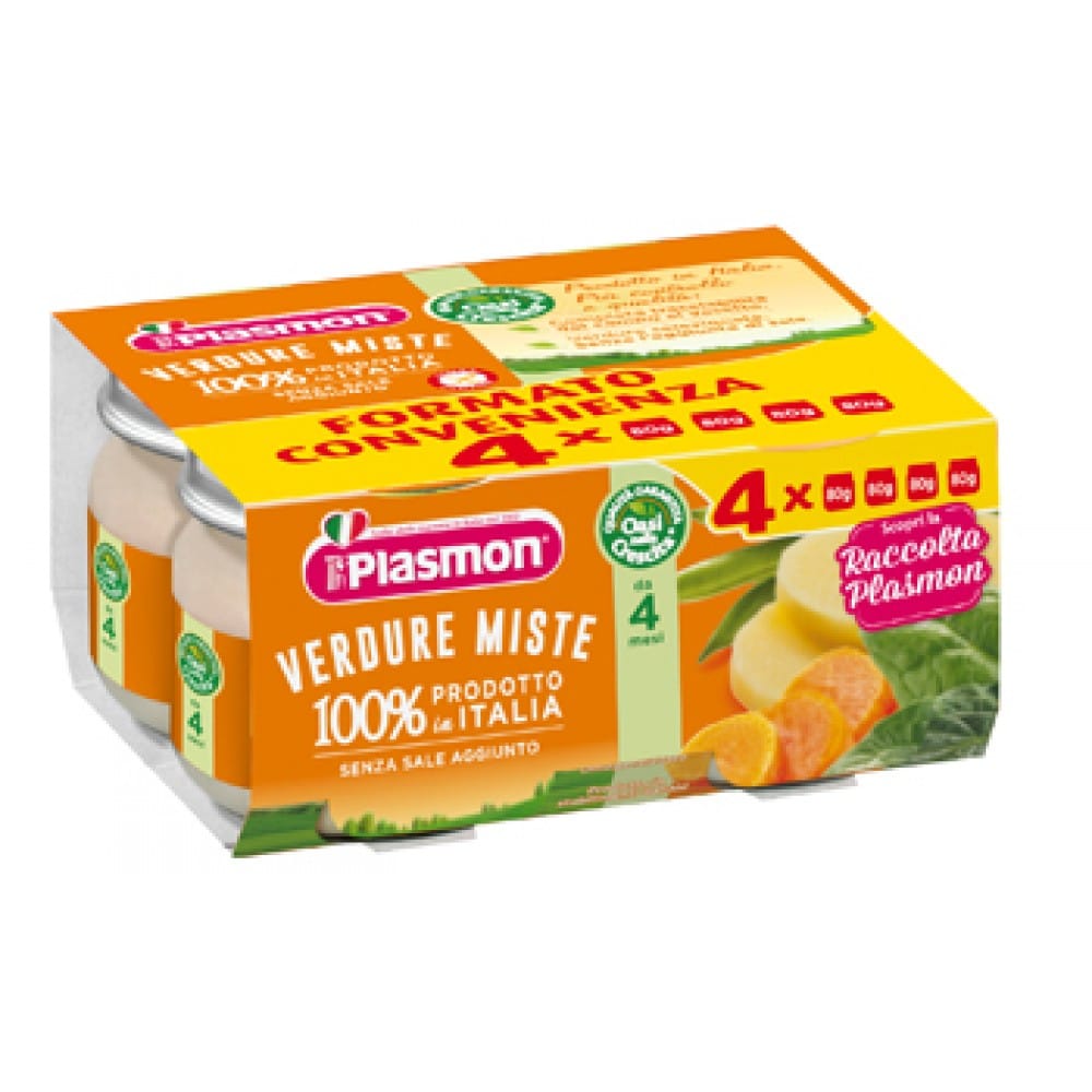 PLASMON OMOGENEIZZATO VERDURE MIX 4 X 80 G