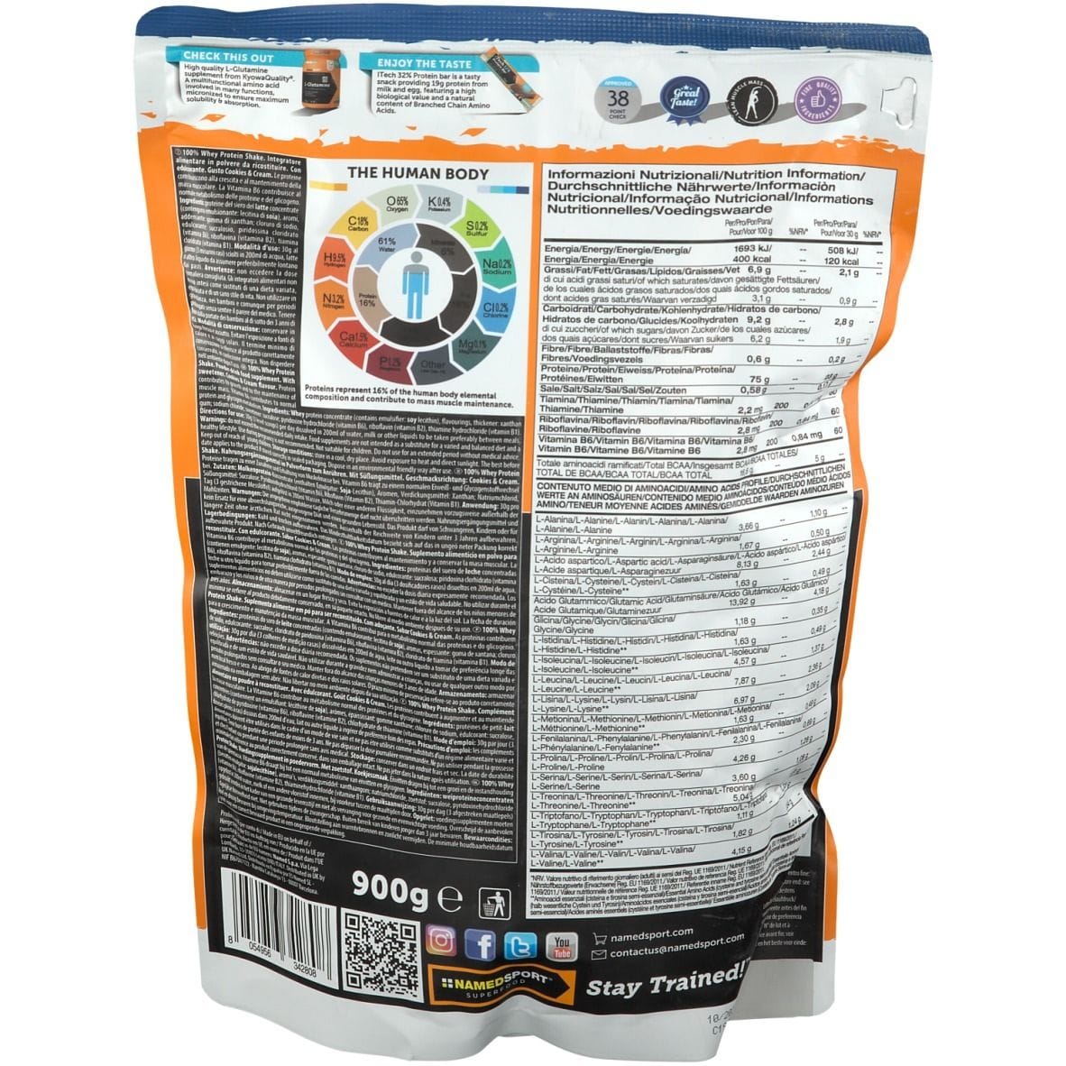 100% WHEY PROTEIN SHAKE COOKIES & CREAM 900 G