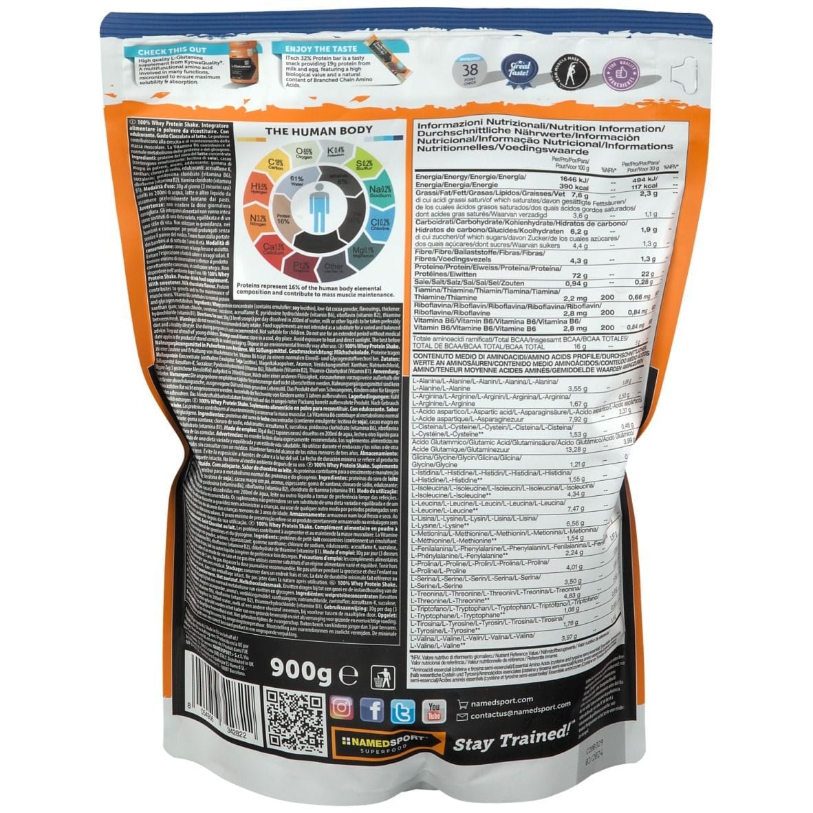 100% WHEY PROTEIN SHAKE MILK CHOCOLATE 900 G