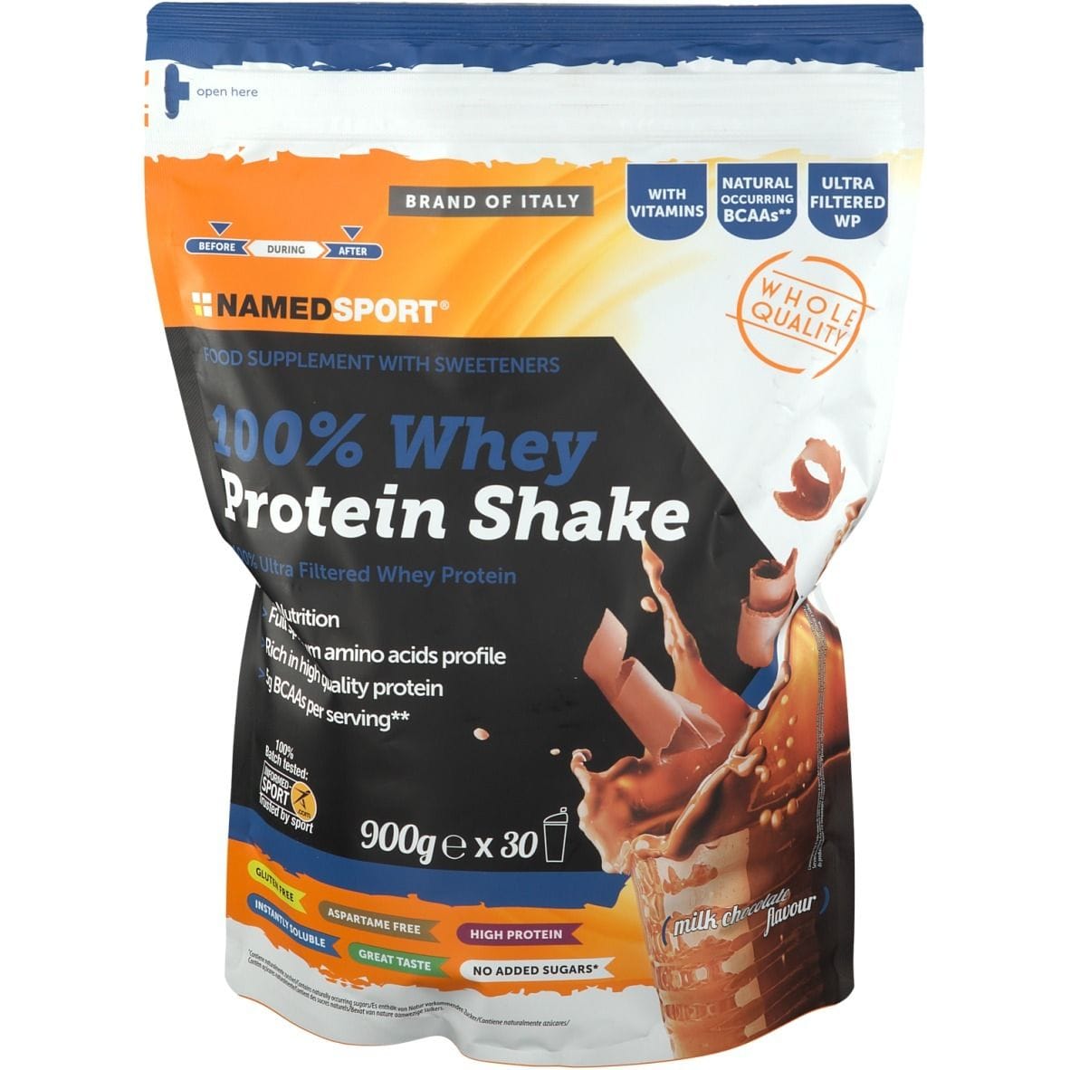 100% WHEY PROTEIN SHAKE MILK CHOCOLATE 900 G