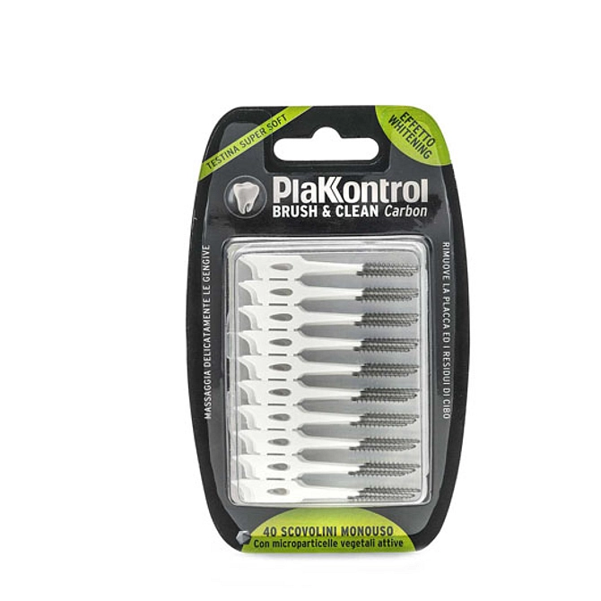 Plakkontrol Brush & Clean Carbon 40 Pezzi