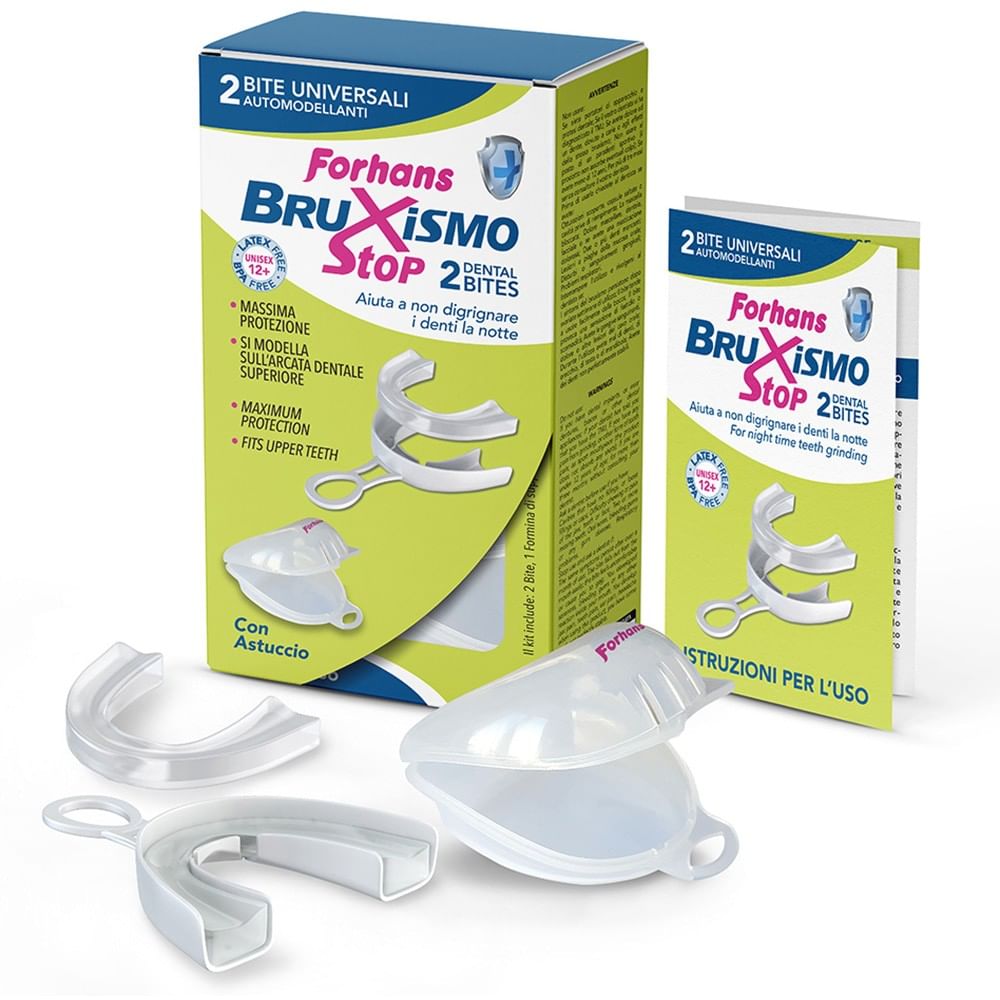 Bite Universali Automodellanti Bruxismo Stop Forhans 2 Pezzi