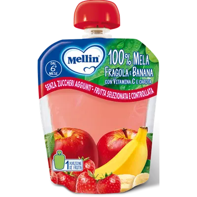 MELLIN POUCH MELA/FRAGOLA/BANANA 90 G MELLIN POUCH MELA/FRAGOLA/BANANA 90 G