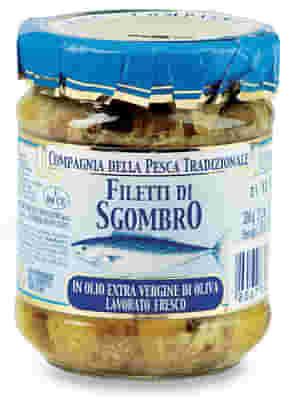 COMPAGNIA DELLA PESCA TRADIZIONALE FILETTI DI SGOMBRO IN OLIO EXTRA VERGINE DI OLIVA 200 G