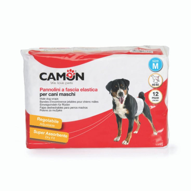 PANNOLINI A FASCIA CANI MASCHI MISURA 3 12 PEZZI