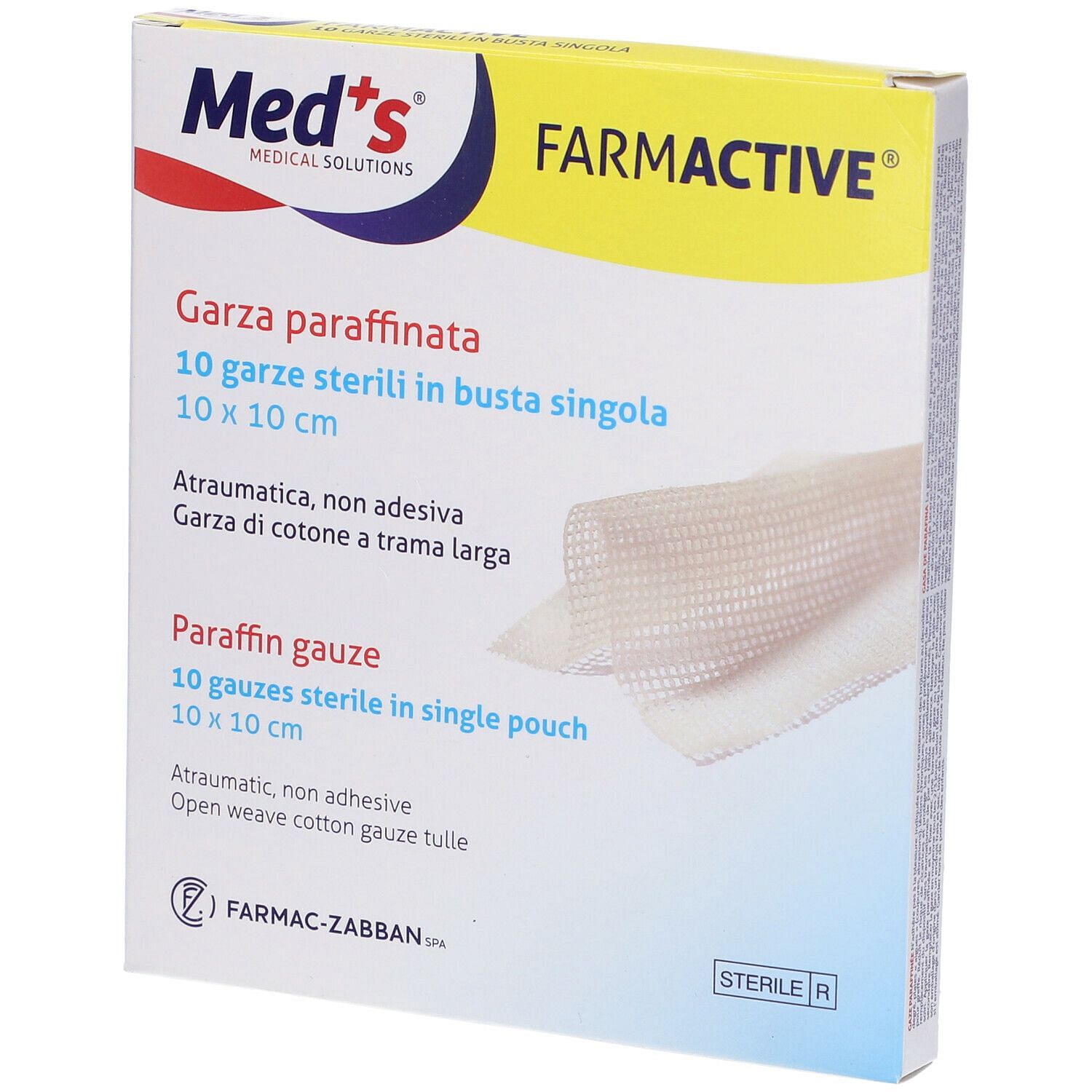 Garza Farmactive Paraffinata 10 X10 Cm 10 Pezzi