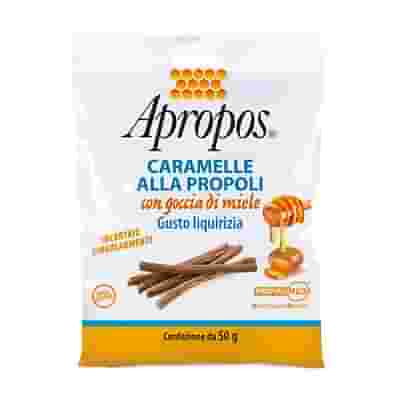 APROPOS CARAMELLE ALLA PROPOLI CON GOCCIA DI MIELE GUSTO LIQUIRIZIA 50 G