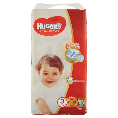 PANNOLINO HUGGIES ULTRA COMFORT GRANDE 3 56 PEZZI