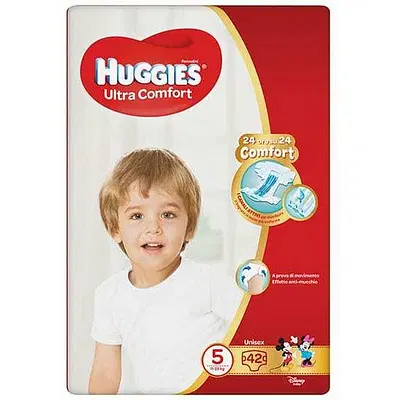 PANNOLINO HUGGIES ULTRA COMFORT GRANDE 5 42 PEZZI PANNOLINO HUGGIES ULTRA COMFORT GRANDE 5 42 PEZZI