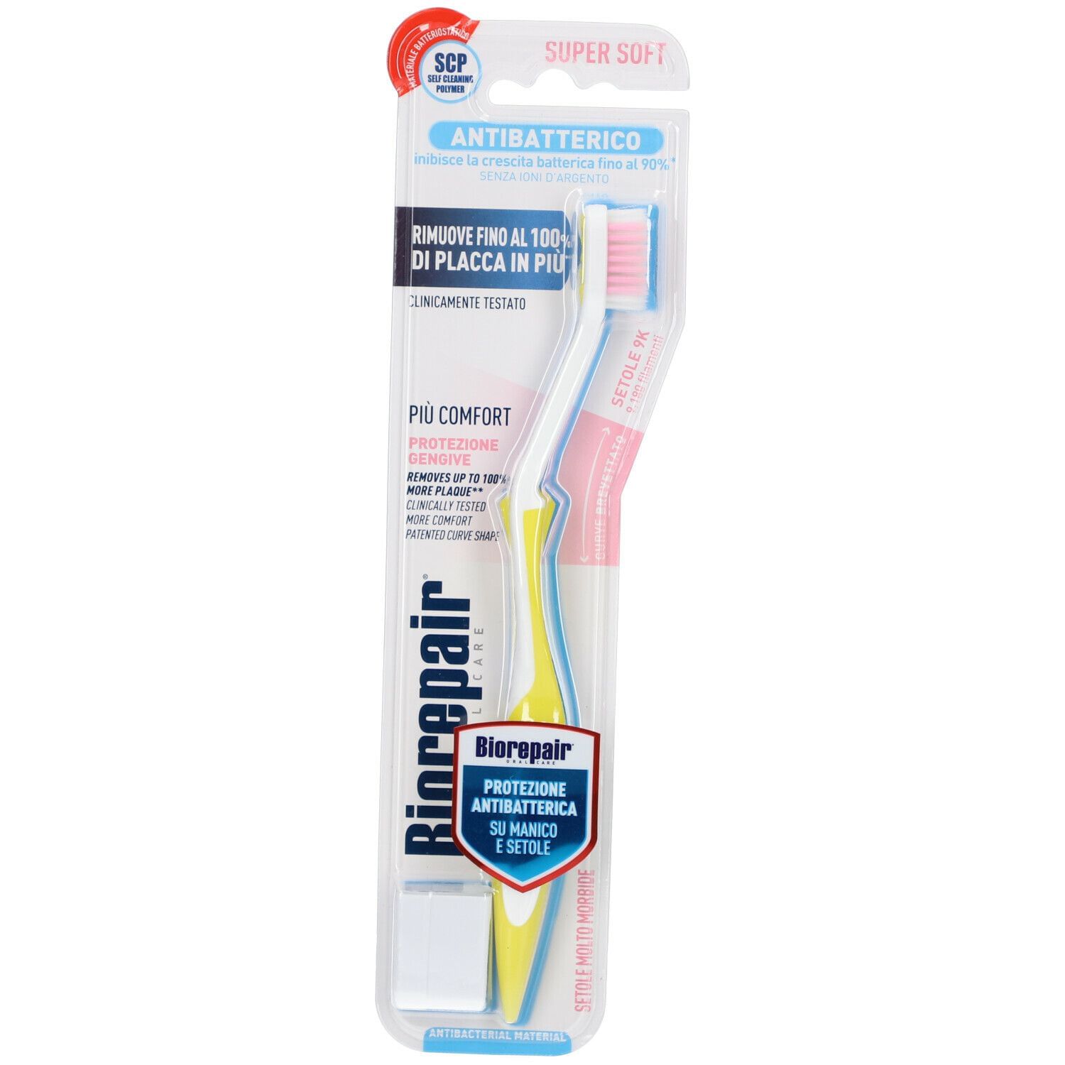 BIOREPAIR ORAL CARE ANTIBATTERICO SPAZZOLINO PIU' COMFORT PROTEZIONE GENGIVE SETOLE SUPER SOFT