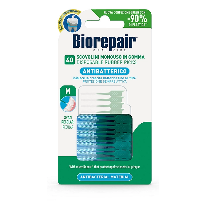 Biorepair Oral Care Antibatterico 40 Scovolini Monouso Spazi Regolari