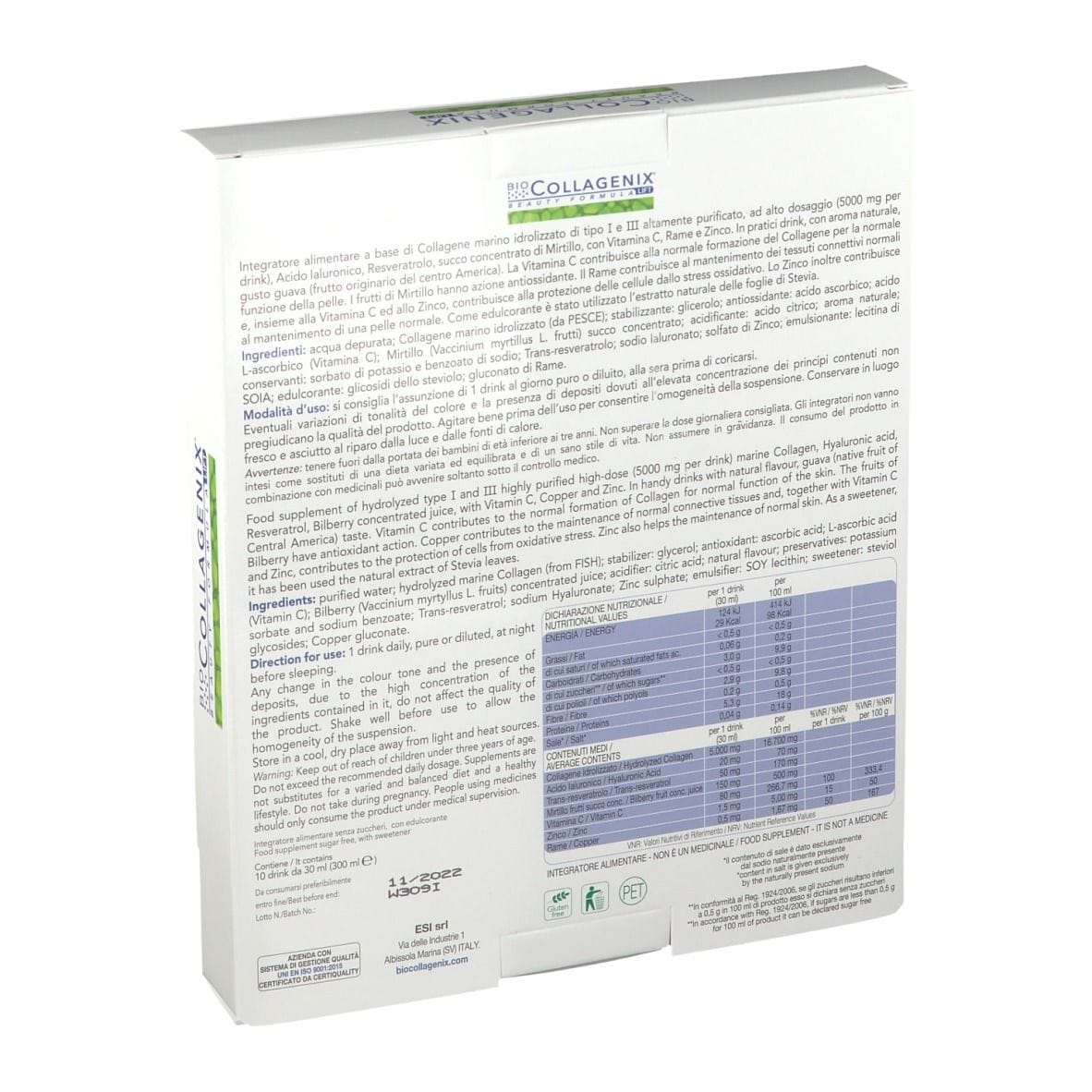 ESI BIOCOLLAGENIX 10 DRINK X 30 ML