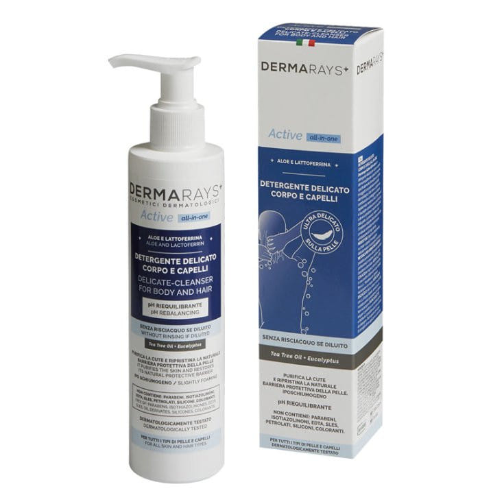 DERMARAYS ACTIVE ALL IN ONE DETERGENTE DELICATO CORPO CAPELLI 250 ML