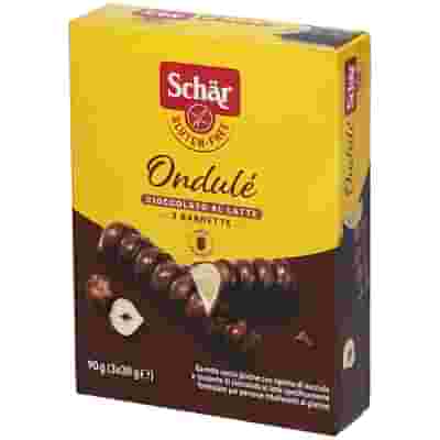 SCHAR ONDULE' BARRETTE CON RIPIENO DI NOCCIOLE RICOPERTE DI CIOCCOLATO AL LATTE 3 PORZIONI DA 30 G