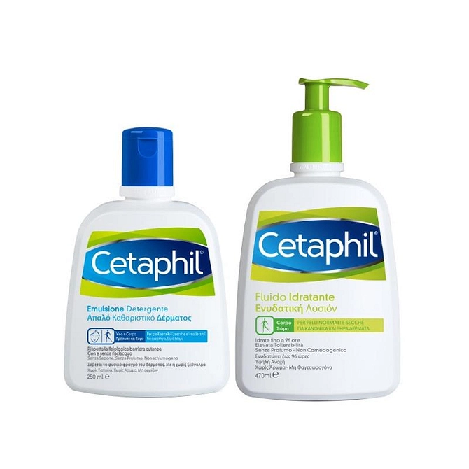 Cetaphil Fluido Idratante 470 Ml + Cetaphil Detergente 250 Ml Promo