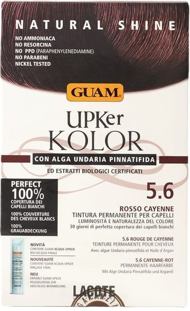 GUAM UPKER KOLOR TINTA CAPELLI 5,6 ROSSO CAYENNE CON ALGA UNDARIA PINNATIFIDA