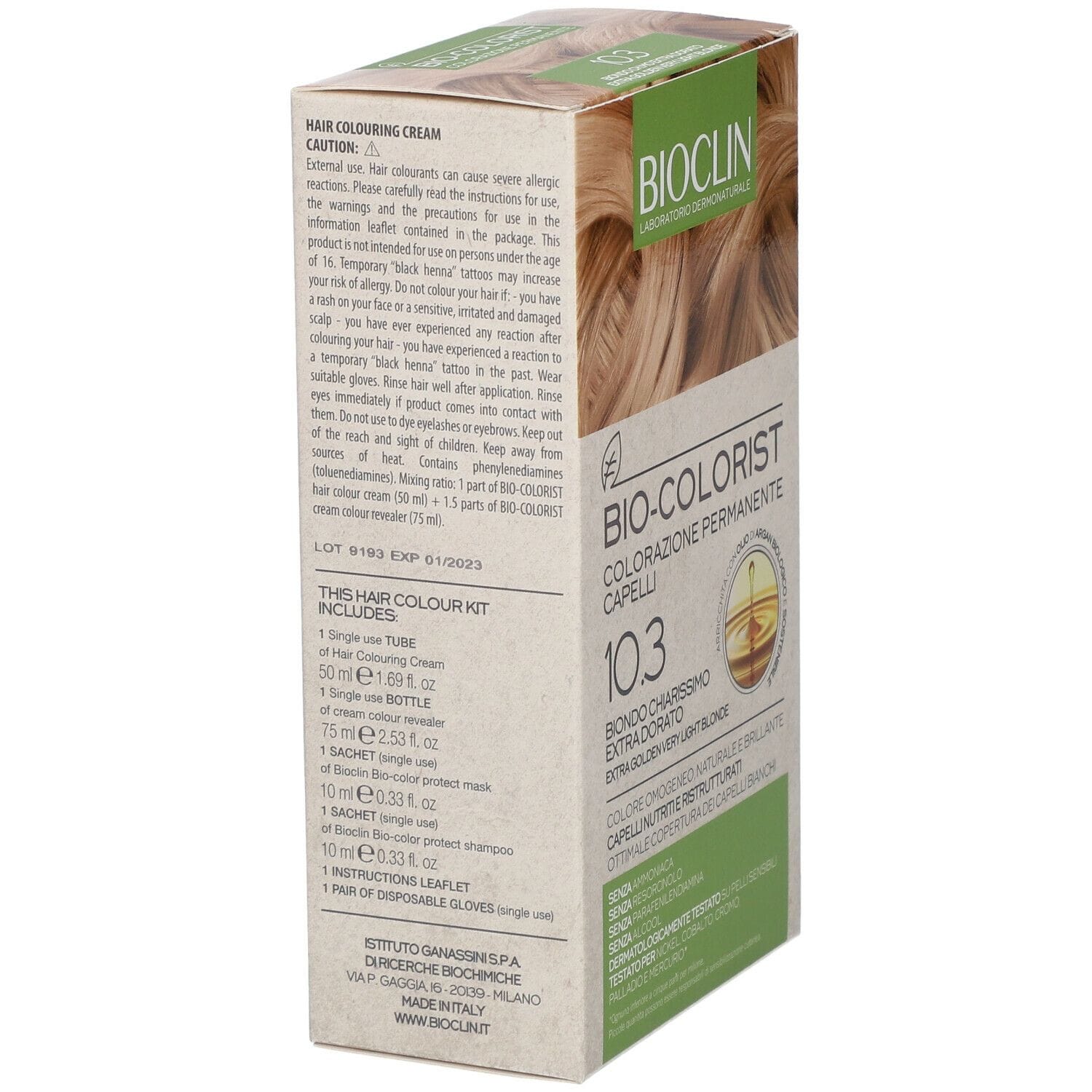 BIOCLIN BIO COLORIST 10,3 BIONDO CHIARISSIMO EXTRA DORATO