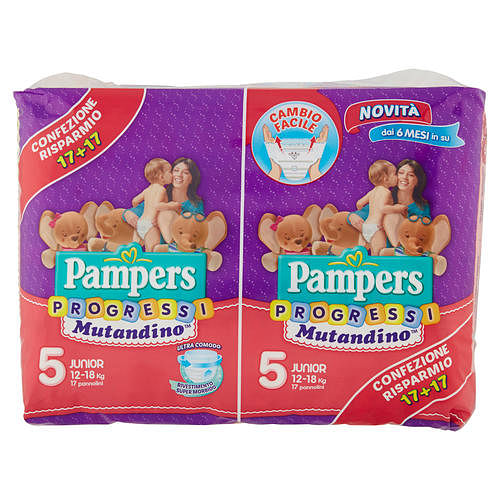 Pampers Progressi Mutandino Junior 34 Pezzi