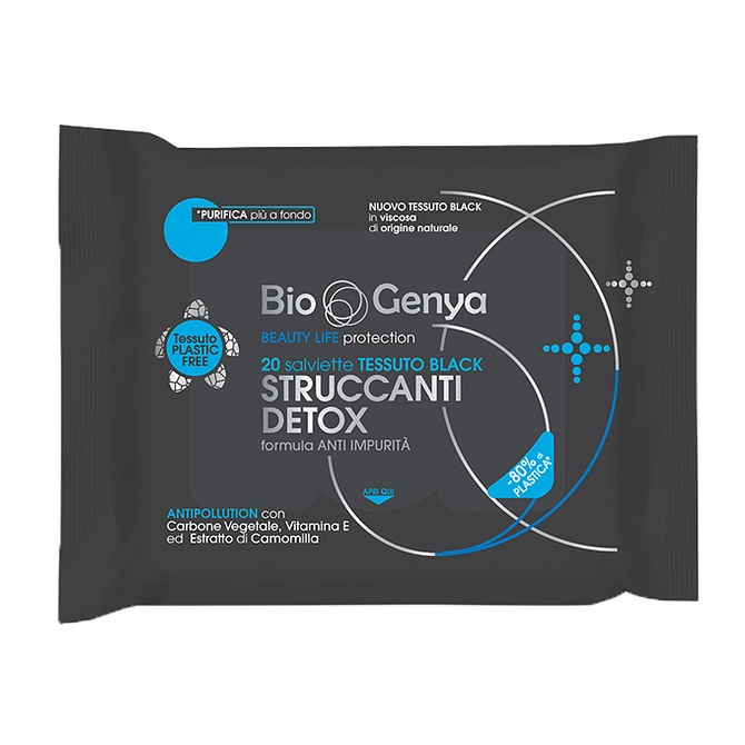 Biogenya Beauty Life Protection 20 Salviette Tessuto Black Struccanti Detox