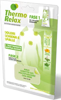 THERMO RELAX FITO GEL DOLORI SCHIENA E SPALLE FASE 2 MAXI CEROTTO GEL MULTIFUNZIONALE CON ERBE 1 PEZZO THERMO RELAX FITO GEL DOLORI SCHIENA E SPALLE FASE 2 MAXI CEROTTO GEL MULTIFUNZIONALE CON ERBE 1 PEZZO