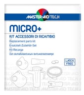 MASTER AID TECH MICRO+ KIT ACCESSORI DI RICAMBIO: AMPOLLA + MASCHERA ADULTI + MASCHERA BAMBINI + 2 FILTRI ARIA + BOCCAGLIO + FORCELLA NASALE + TUBO RACCORDO PVC