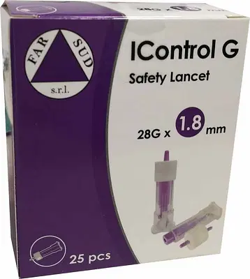 LANCETTE PUNGIDITO ICONTROL G SAFETY GAUGE 28 1,8 MM 25 PEZZI LANCETTE PUNGIDITO ICONTROL G SAFETY GAUGE 28 1,8 MM 25 PEZZI