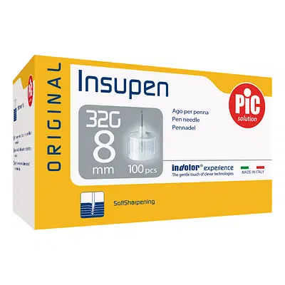 AGO PER PENNA PIC INSUPEN ORIGINAL GAUGE 32X8 MM 100 PEZZI AGO PER PENNA PIC INSUPEN ORIGINAL GAUGE 32X8 MM 100 PEZZI
