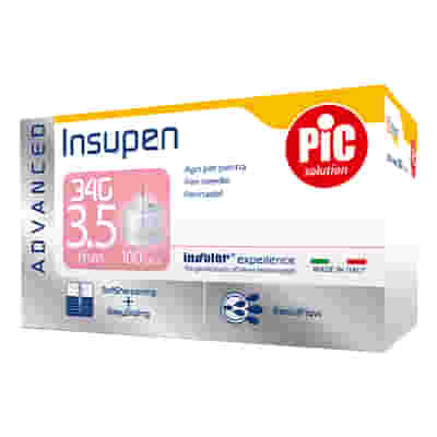 AGO PENNA INSULINA PIC INSUPEN ADVANCED GAUGE 34X3,5 MM 100 PEZZI