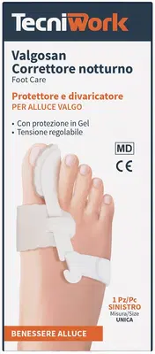 CORRETTORE NOTTURNO PER ALLUCE VALGO SINISTRO MISURA UNICA VALGOSAN 1 PEZZO CORRETTORE NOTTURNO PER ALLUCE VALGO SINISTRO MISURA UNICA VALGOSAN 1 PEZZO