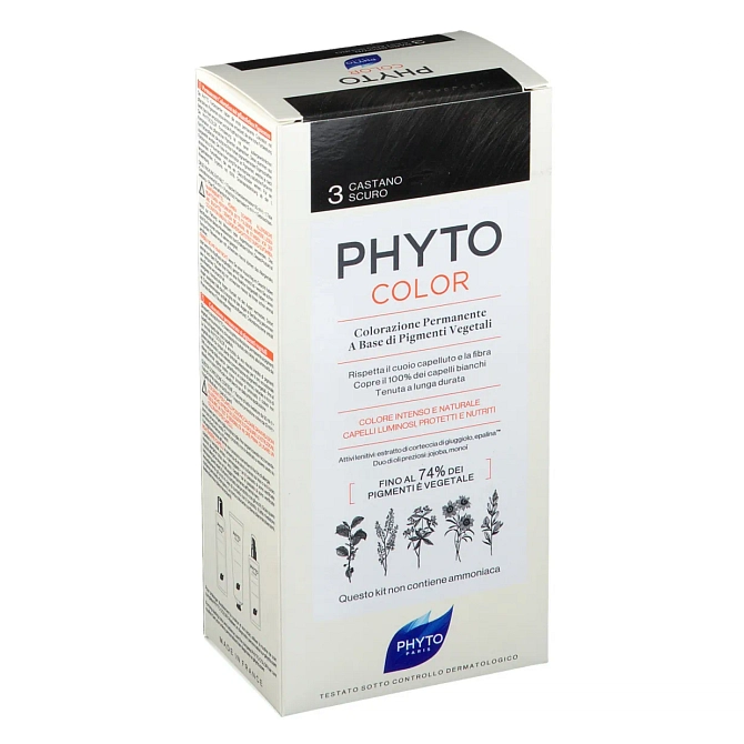 Phytocolor 3 Castano Scuro 1 Latte + 1 Crema + 1 Maschera + 1 Paio Di Guanti