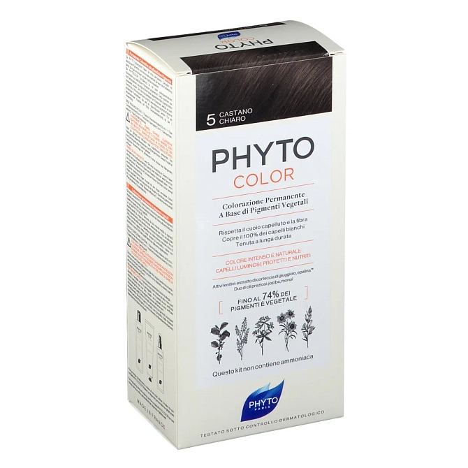 Phytocolor 5 Castano Chiaro 1 Latte + 1 Crema + 1 Maschera + 1 Paio Di Guanti