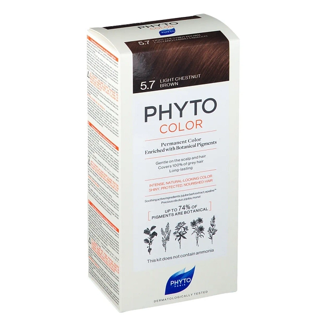 Phytocolor 5,7 Castano Chiaro Tab Latte + Crema + Maschera + 1 Paio Di Guanti