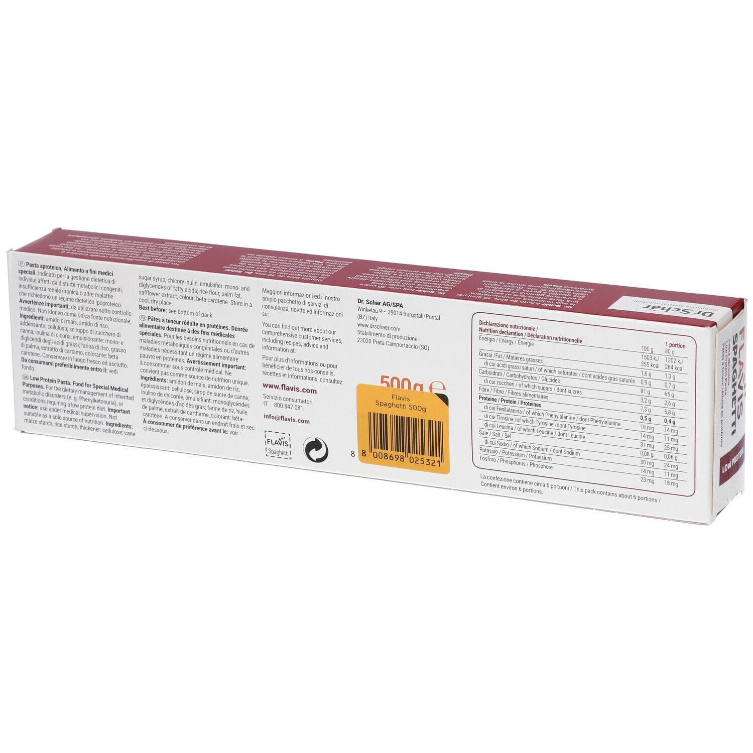 FLAVIS SPAGHETTI APROTEICI 500 G