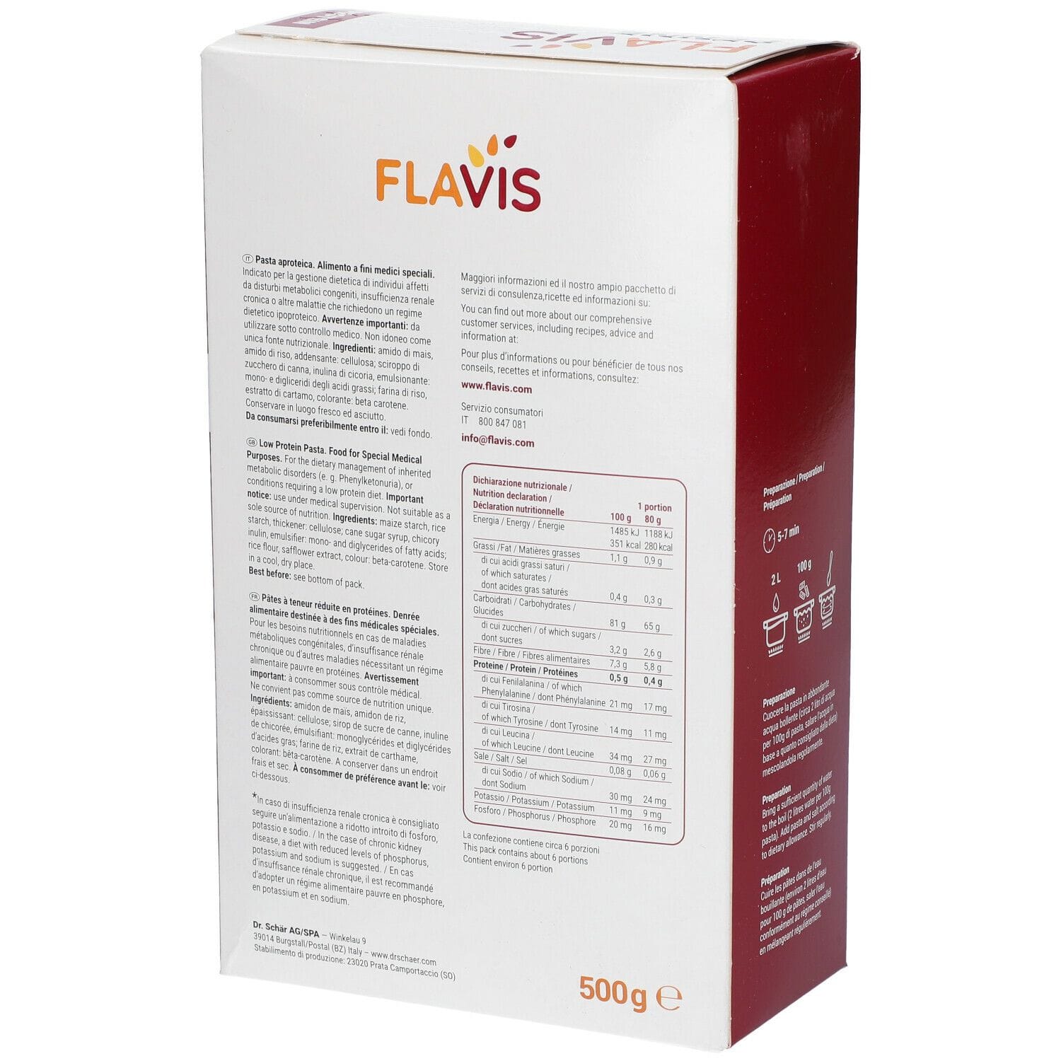 FLAVIS PENNE APROTEICHE 500 G