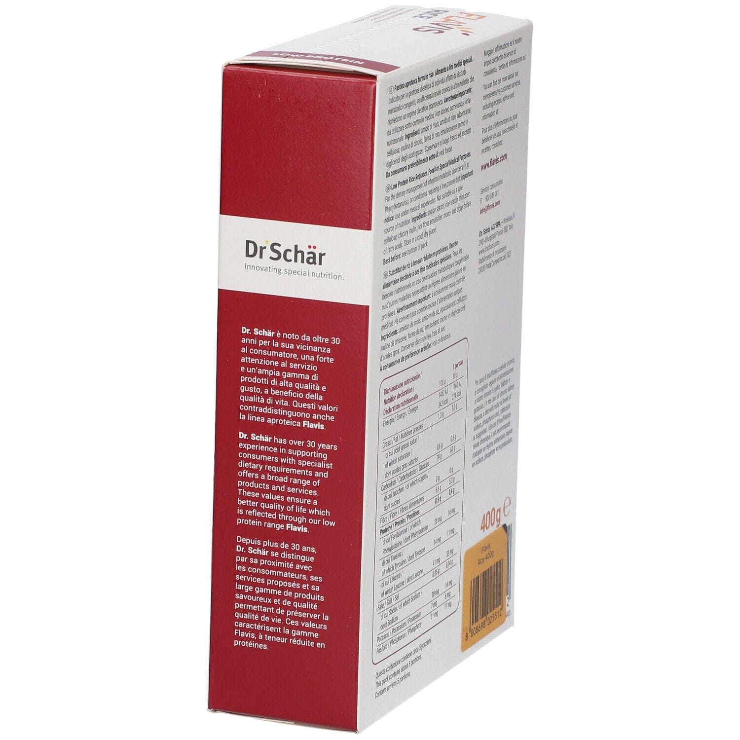 FLAVIS RICE PASTINA APROTEICA FORMATO RISO 400 G
