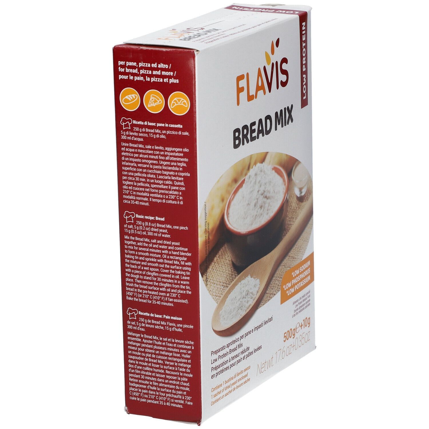 FLAVIS BREAD MIX PREPARATO PER PANE E IMPASTI LIEVITATI APROTEICI 500 G