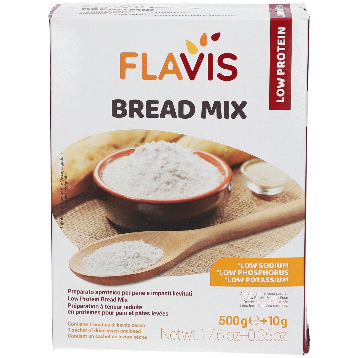 FLAVIS BREAD MIX PREPARATO PER PANE E IMPASTI LIEVITATI APROTEICI 500 G